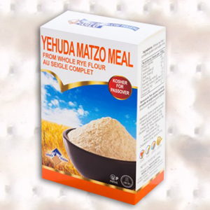 Yehuda  Matzo Meal from Whole Rye Flour. Under the supervision of the Jerusalem Chief Rabbinate and the OU