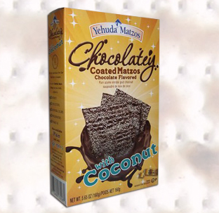 Yehuda Coated Matzos with Coconut 160g. Under the supervision of the Jerusalem Chief Rabbinate and the OU