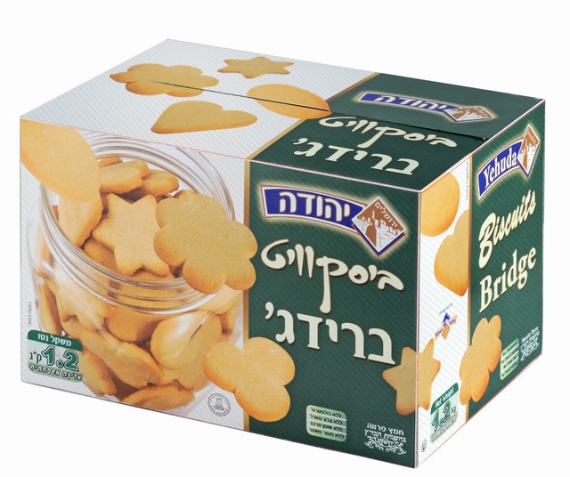 Bridge Biscuits. Under the supervision of the Jerusalem Chief Rabbinate and the Orthodox Jerusalem Community Badatz.